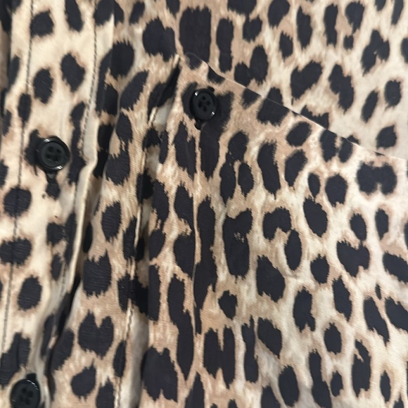 OAK leopard print silk cropped top, Sz Xsmall - Picture 3 of 8